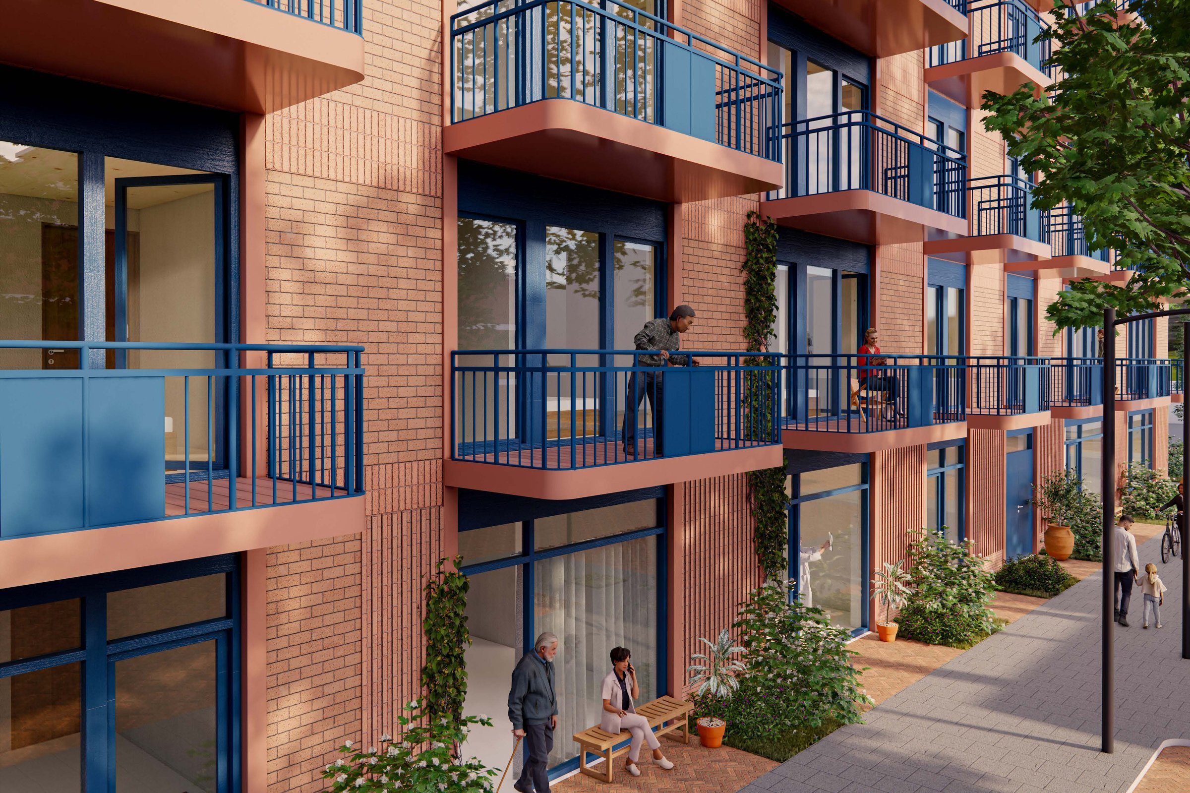 Impressie gevel bouwdeel A — definitief voorlopig ontwerp